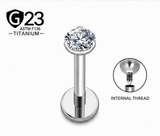 Labret titanio con Crystal 3 mm griffe