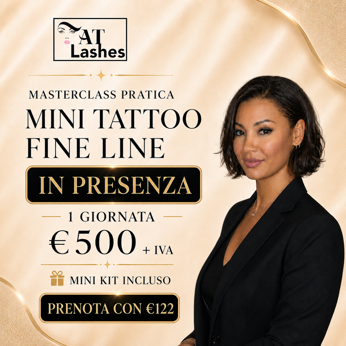 Masterclass pratica Mini Tattoo Fine Line in presenza - AT Lashes