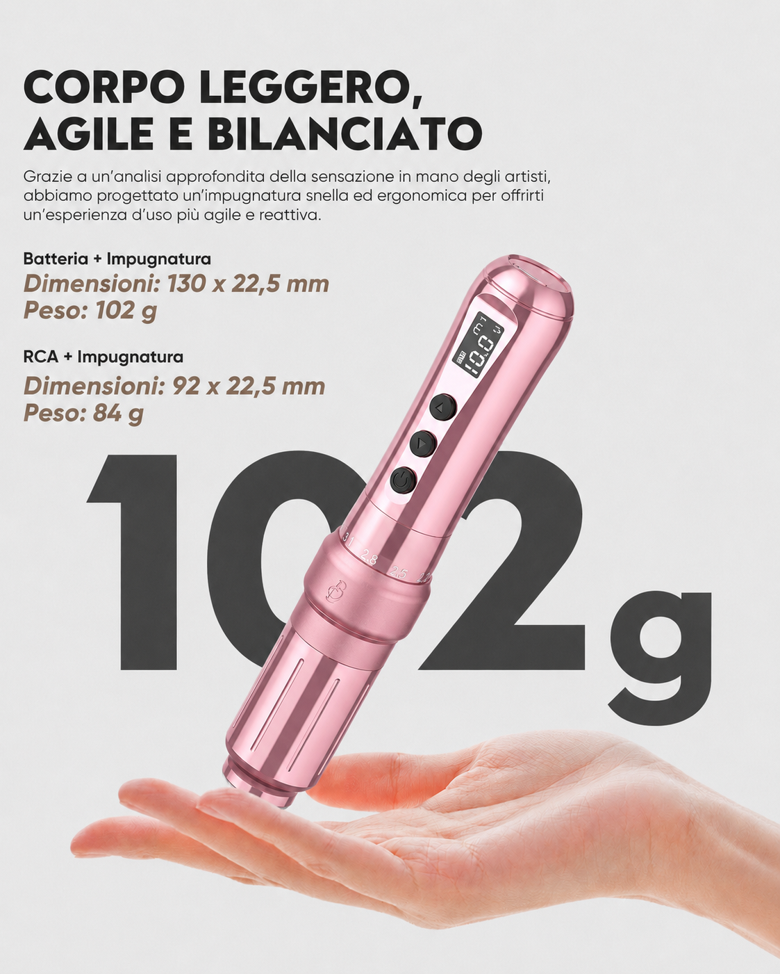 Biomaser Wireless PMU & Fine Line Pen – Stroke Regolabile 2.0-3.5 mm