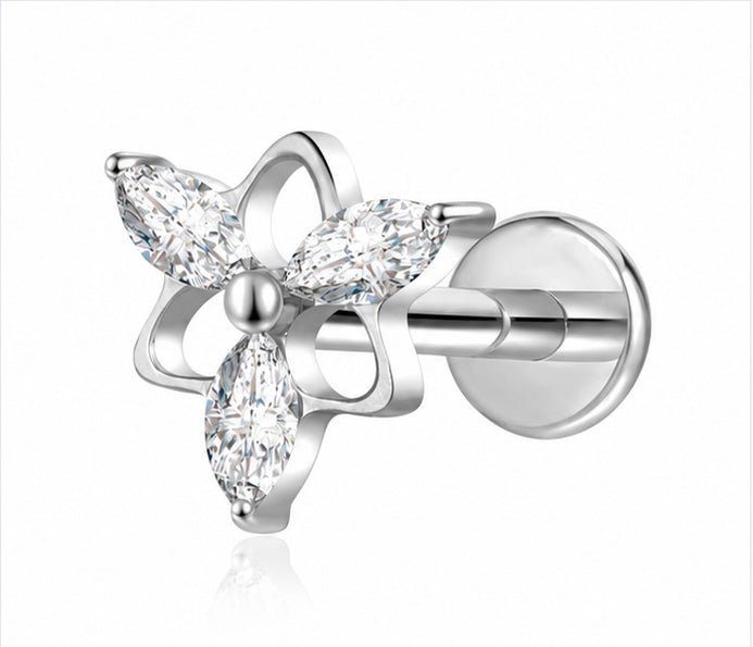 Fiore Lumina – Labret in Titanio ASTM F-136 con Filettatura Interna