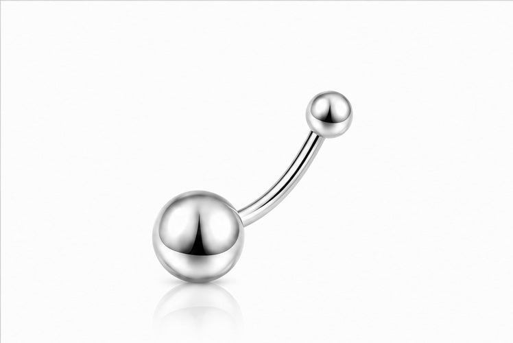 Piercing Ombelico classic in Titanio ASTM F136 (D0002)con sfere lisce filettatura esterna
