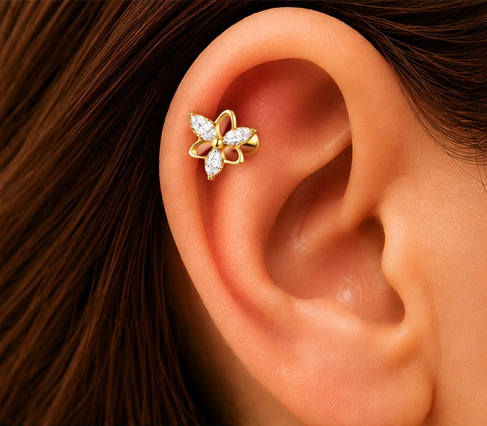 Fiore Lumina – Labret in Titanio ASTM F-136 con Filettatura Interna