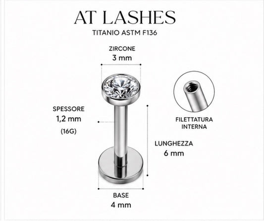 Labret titanio con Crystal 3 mm