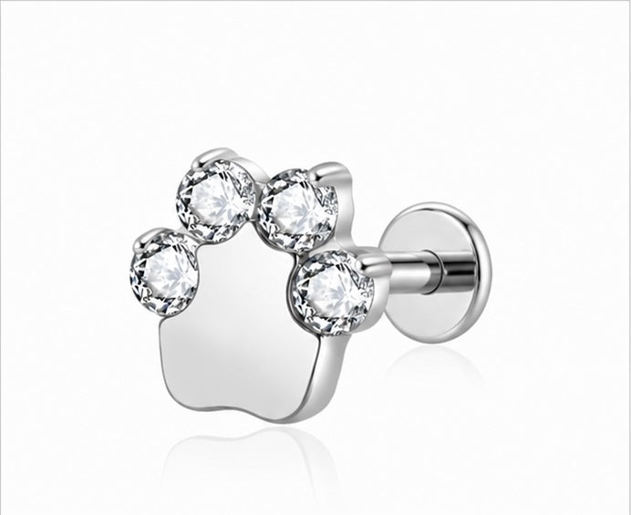 Zampa con Zirconi – Labret Interno in Titanio ASTM F-136