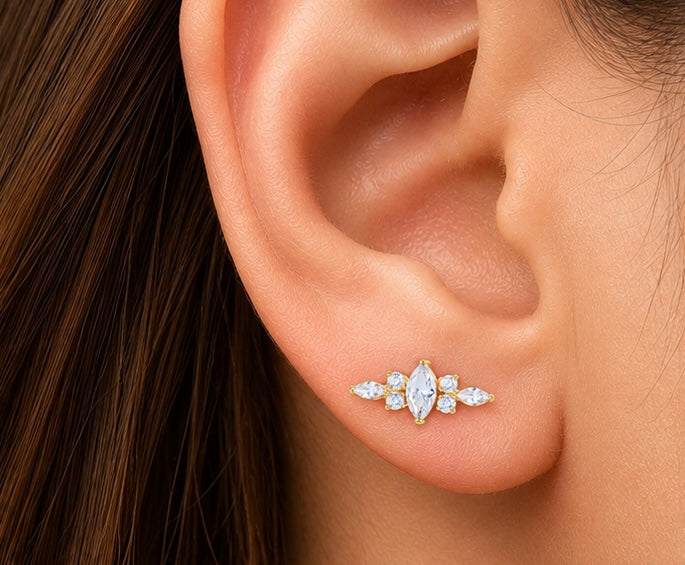Piercing Labret Premium in Titanio ASTM F-136 con Zirconi – Filettatura Interna