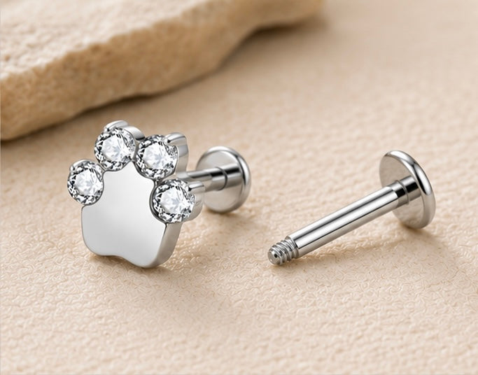 Zampa con Zirconi – Labret Interno in Titanio ASTM F-136