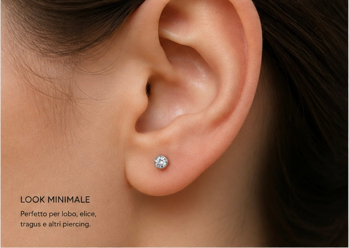 Labret titanio con Crystal 3 mm