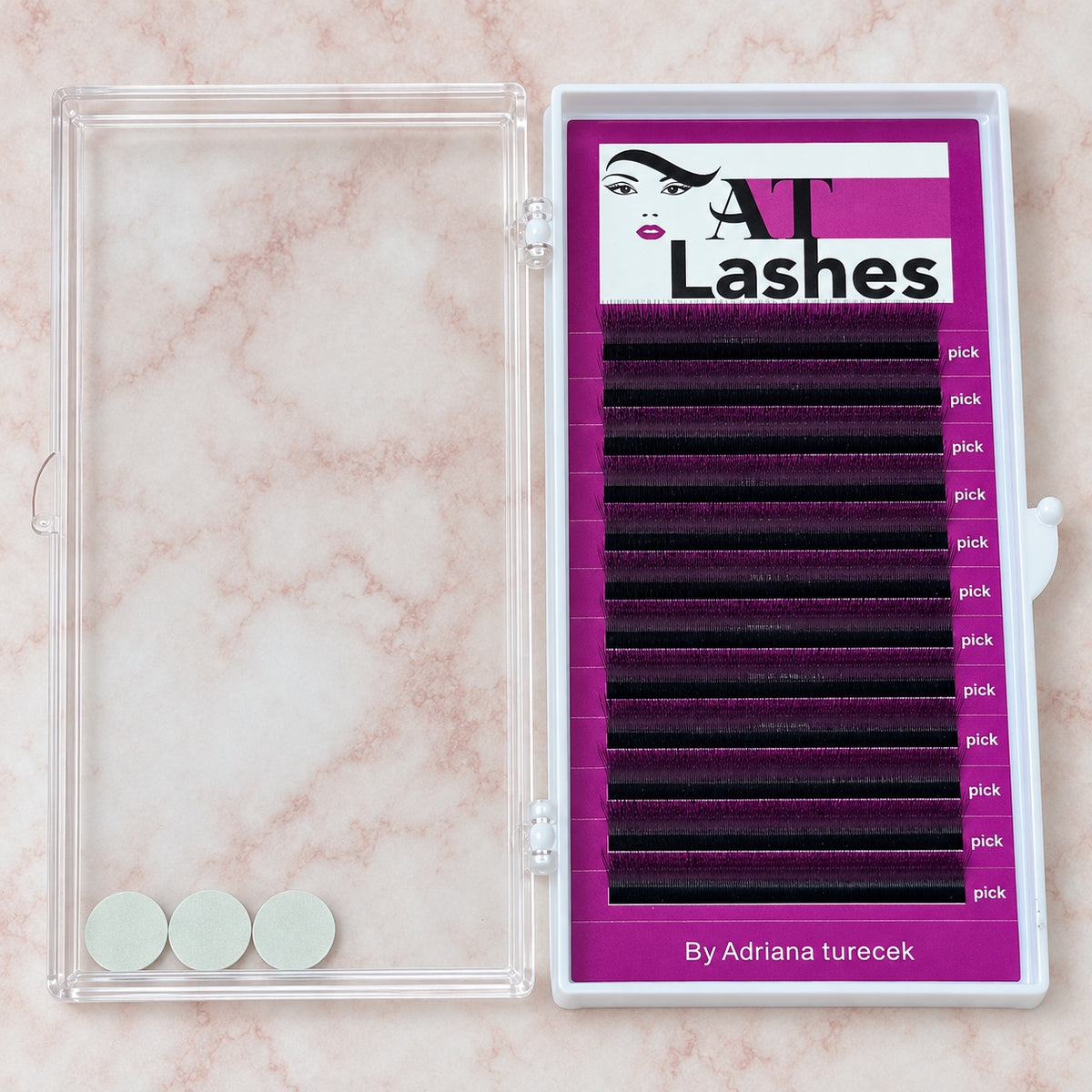 Box extension ciglia WU AT Lashes vista frontale