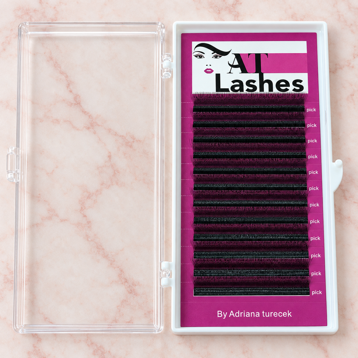 Box aperto di ciglia 5WU AT Lashes