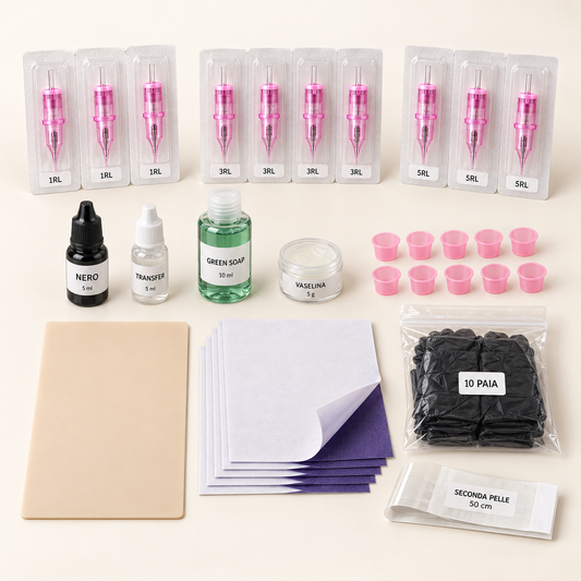 Kit Mini Tattoo Fine Line senza dermografo Biomaser