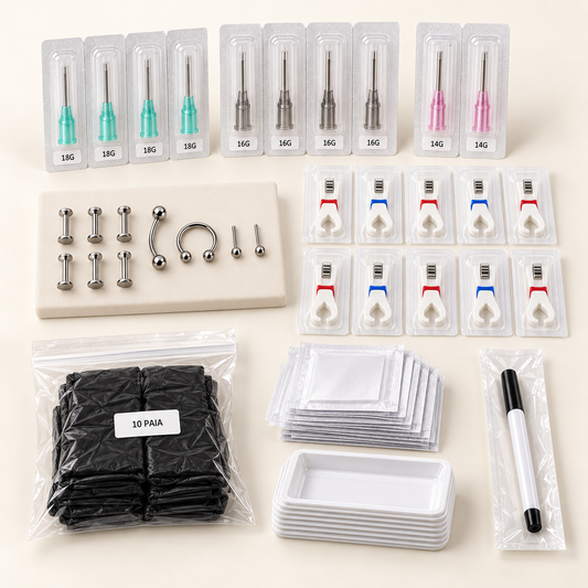 Kit Starter Piercing AT Lashes con aghi, gioielli e materiali monouso
